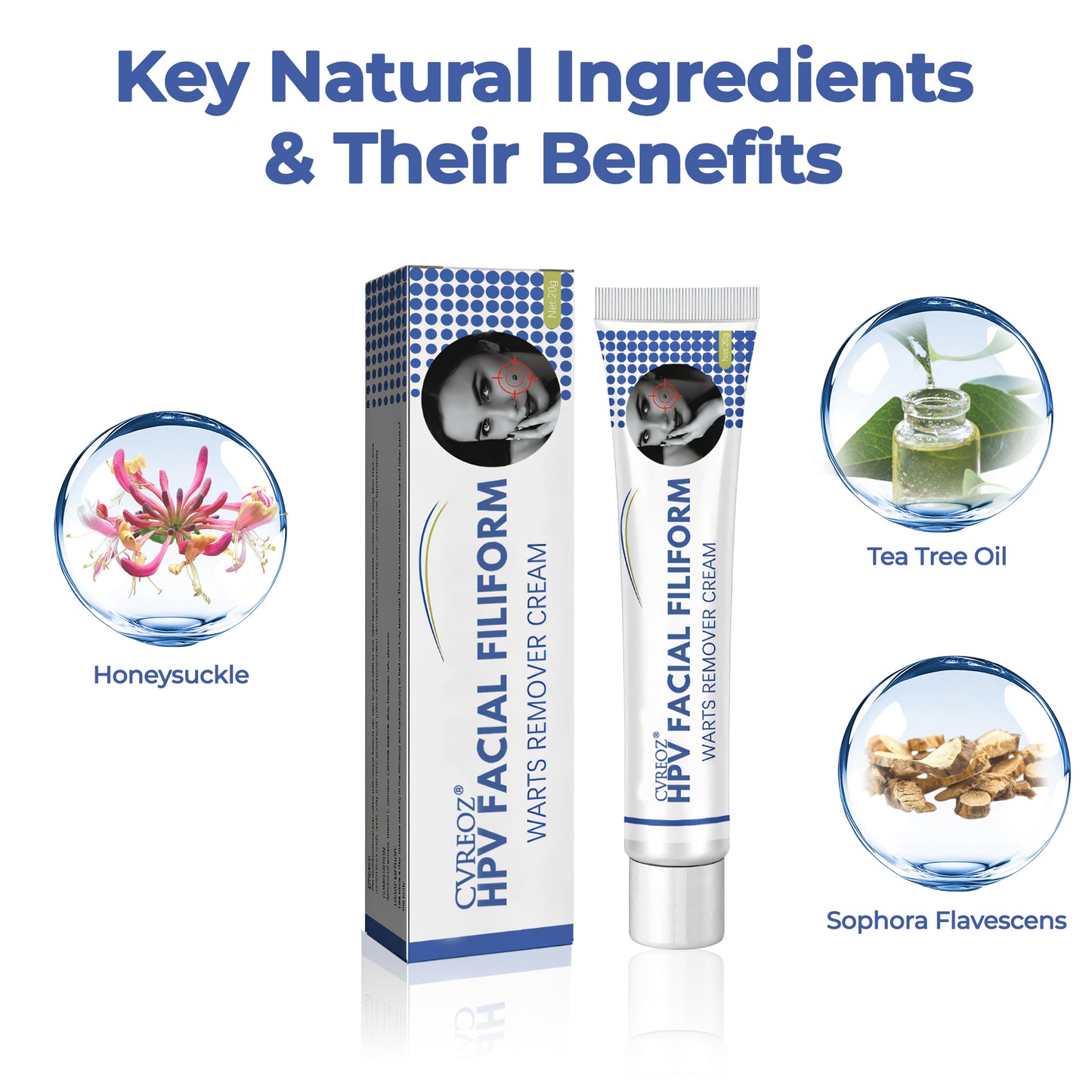 Cvreoz® HPV Facial Filiform Warts Removal Cream