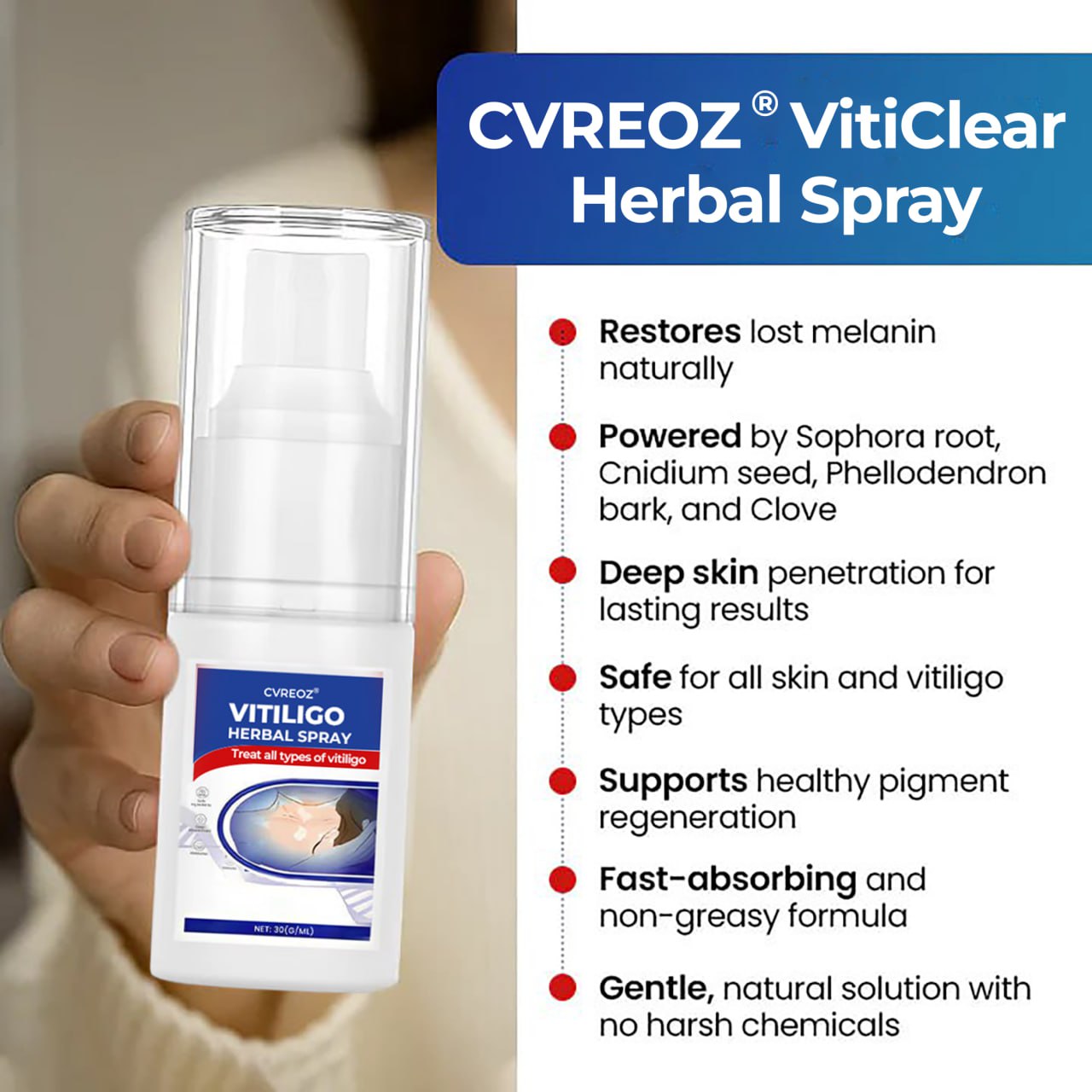 đ CVREOZÂŽ Vitiligo Herbal Spray â¤ď¸ SUMMER SALE 60% OFFâ¤ď¸âđĽ