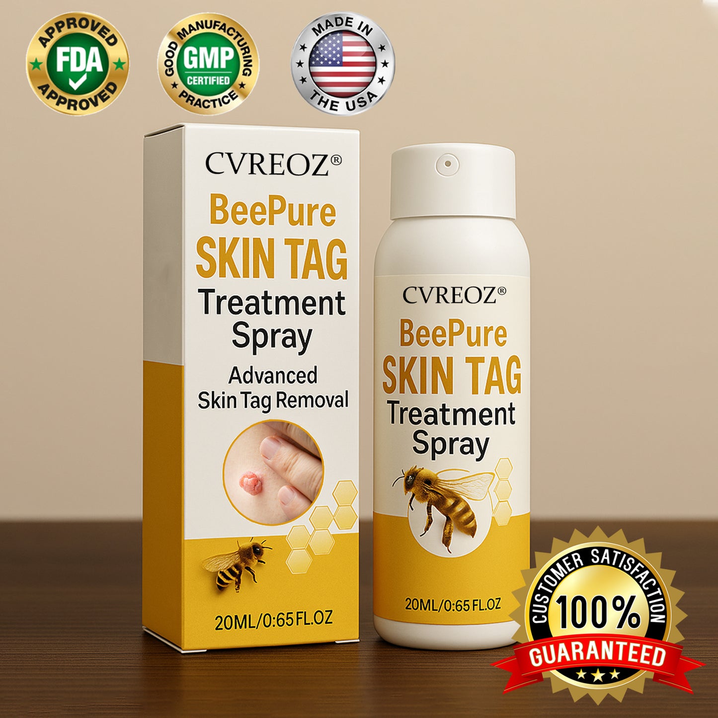 🎉SPECIAL OFFER: 60% OFF This Week Only!🔥 Cvreoz® BeePure Skin Tag Treatment Spray