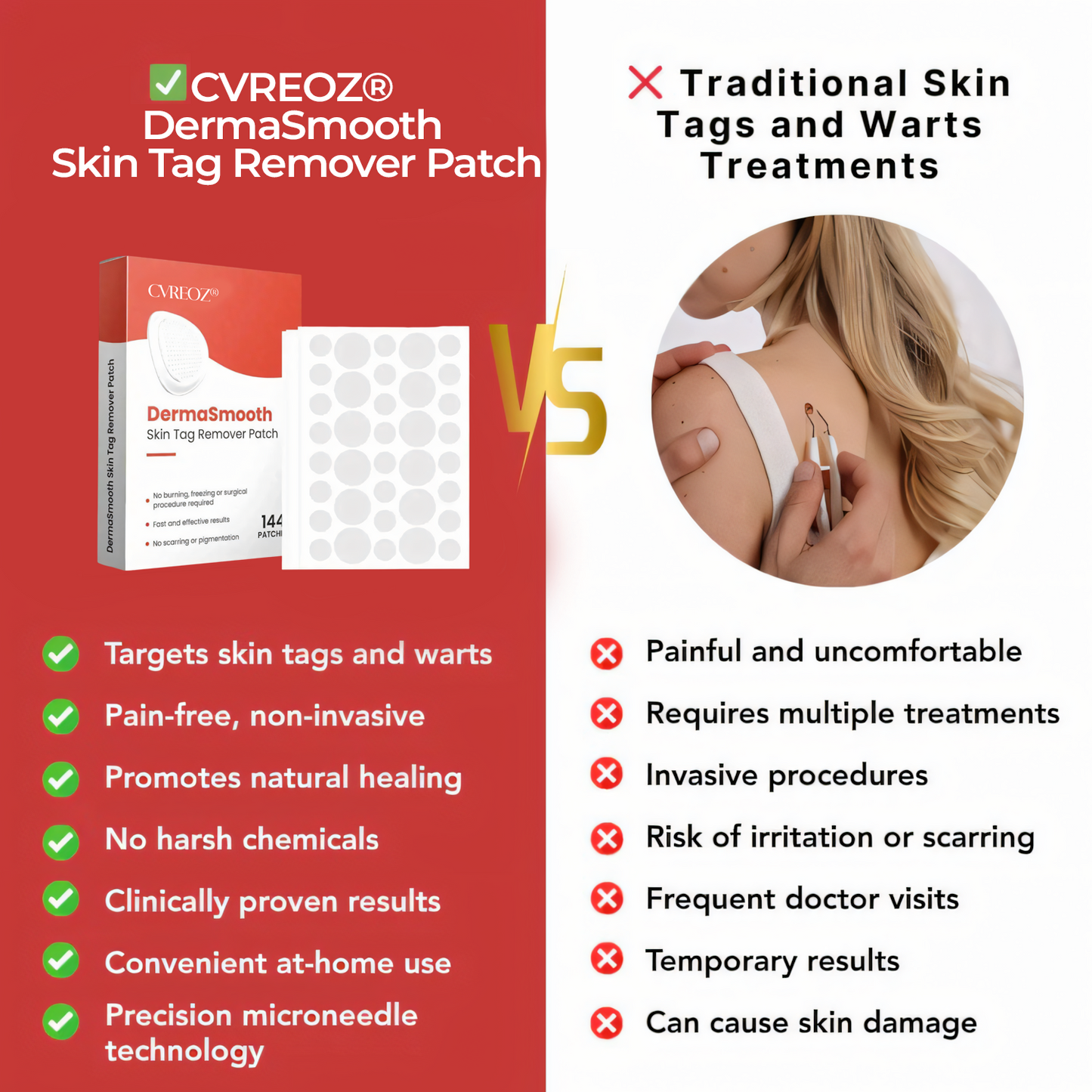 CVREOZ® DermaSmooth Skin Tag Remover Patch 🔥 Special Deal: 60% OFF ⏰