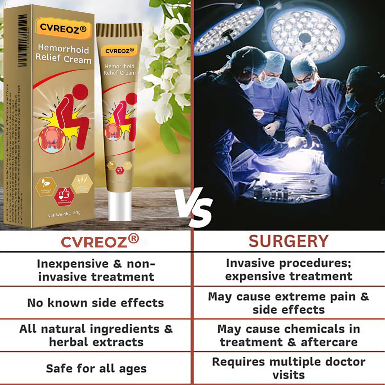 🧡 CVREOZ® Hemorrhoid Relief Cream 🔥Hot Sale 60 %OFF🔥