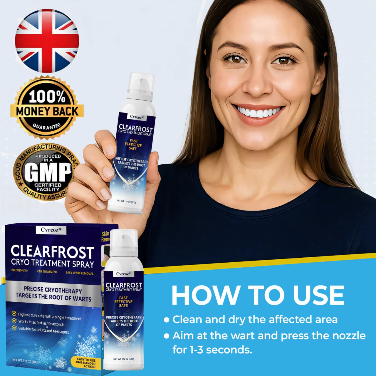 🔥HOT SALE: 70% OFF 🔥Cvreoz® ClearFrost Cryo Treatment Spray Pro