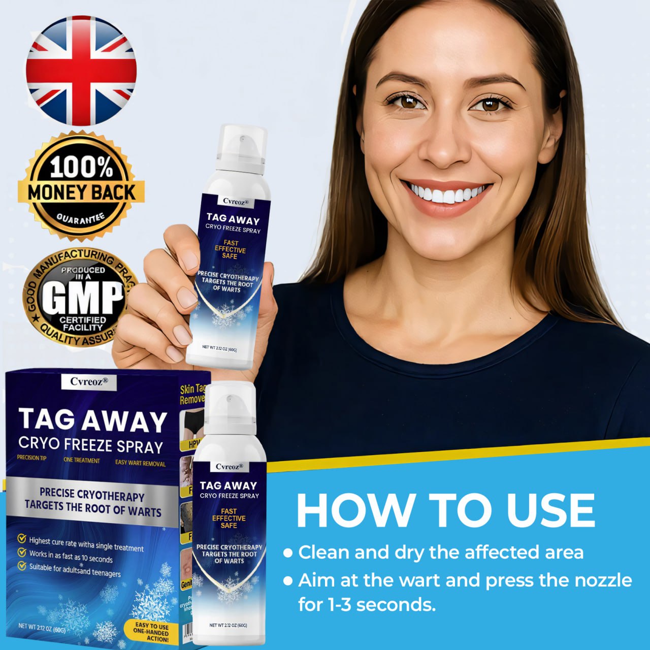 Cvreoz® TagAway Cryo Freeze Spray